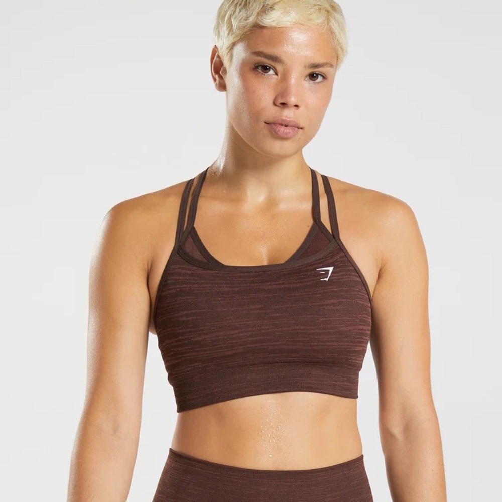 NWT Women’s Gymshark Marl Seamless Sports Bra/ Small/ Maroon